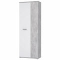 FORTE NET106 Garderobenschrank 70 cm, Schuh- und Abstellschrank, 2-türig, Weiß Betonoptik, 69x179x35 cm