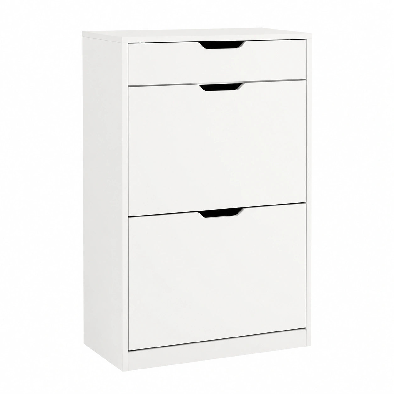SoBuy Schmaler Schuhschrank mit Schublade, Praktischer Schuhkipper für Kleine Räume, Einfache Montage, Weiß, 60x30x90 cm - FSR180-W