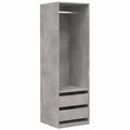 Gecheer Stoffkleiderschrank mit Schubladen und Hängestange, Holzoptik, 50x50x200 cm