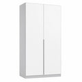Rauch Möbel Kleiderschrank Alabama, 2-türig, Weiß/Seidengrau, 91 cm Breite, für Schlafzimmer & Flur, inklusive Zubehör