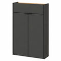 Germania Schuhschrank in Graphit und Eiche, platzsparend für schmale Flure, 56x97x22 cm