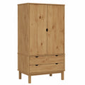 Moderner Kleiderschrank aus Kiefernholz mit Schubladen - Skandinavisches Design