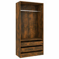 Schrank aus Rauch-Eiche, 100x50x200 cm, moderner Holzwerkstoff