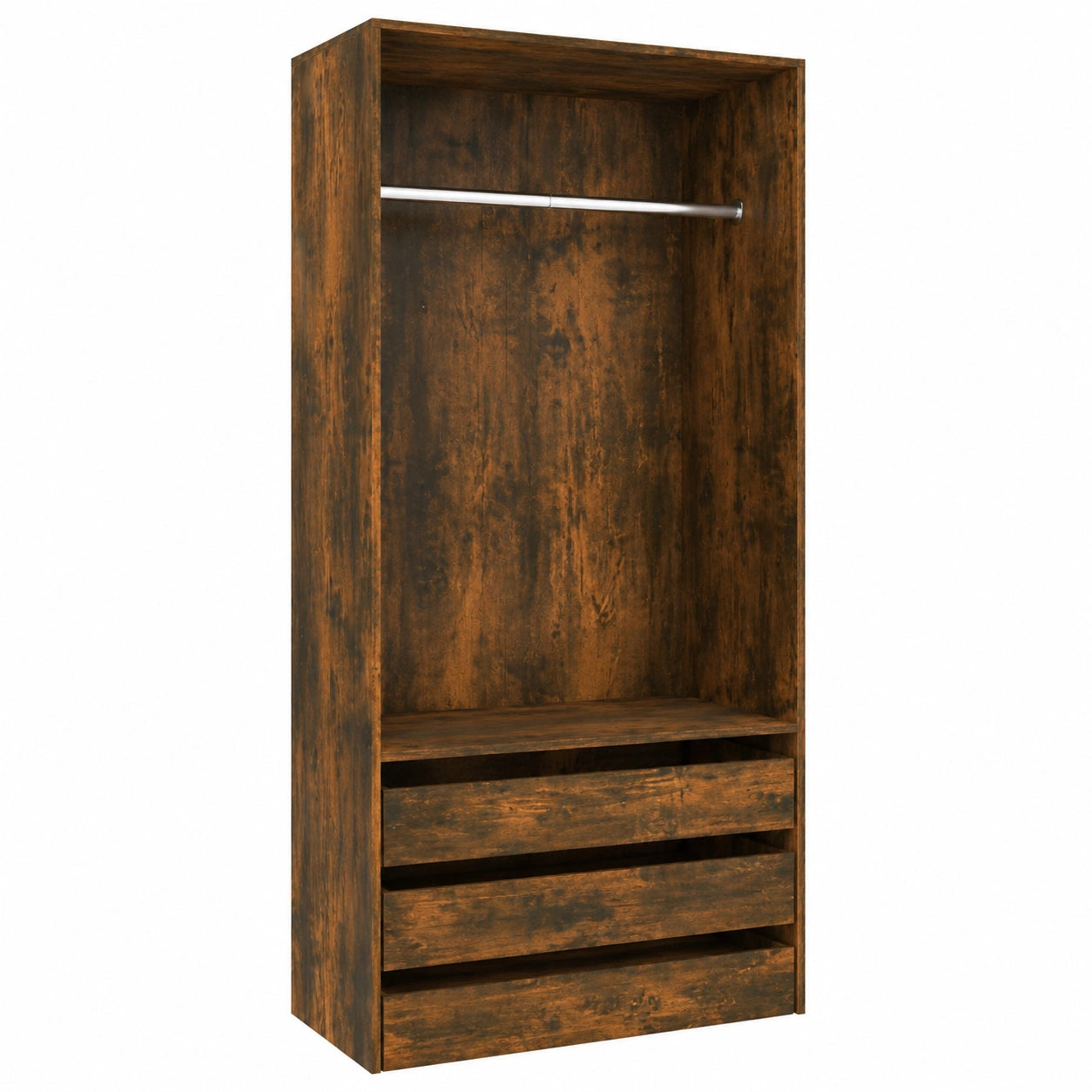 Schrank aus Rauch-Eiche, 100x50x200 cm, moderner Holzwerkstoff