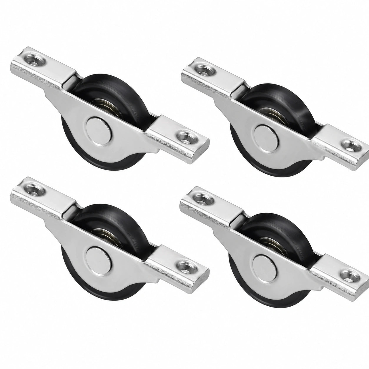 MAGICLULU 4er Set Schwarze Schiebetürrollen aus Kunststoffstahl, 30mm, mit Kugellager für Kleiderschrank und Möbel