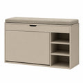 Moderner Schuhschrank mit Sitzbank und ausziehbaren Fächern, 100 x 34 x 50 cm, hellgrau