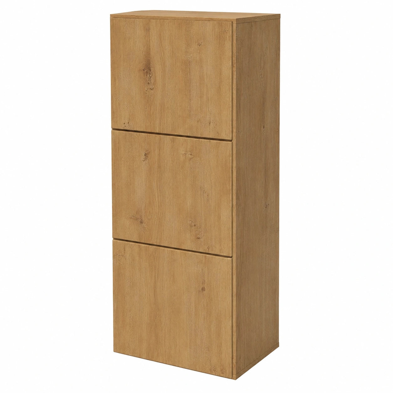 Eleganter Schuhschrank in Kerneiche mit 3 Fächern, 45x36x120 cm