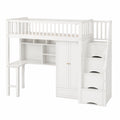 Multifunktionales Hochbett 90x200 mit Kleiderschrank, Regal und Schreibtisch