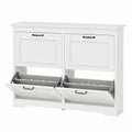 Moderner Schuhschrank Weiß mit 4 Klappen, Anpassbares Schuhregal für 18-24 Paare, Ideal für Eingang, Flur und Wohnzimmer
