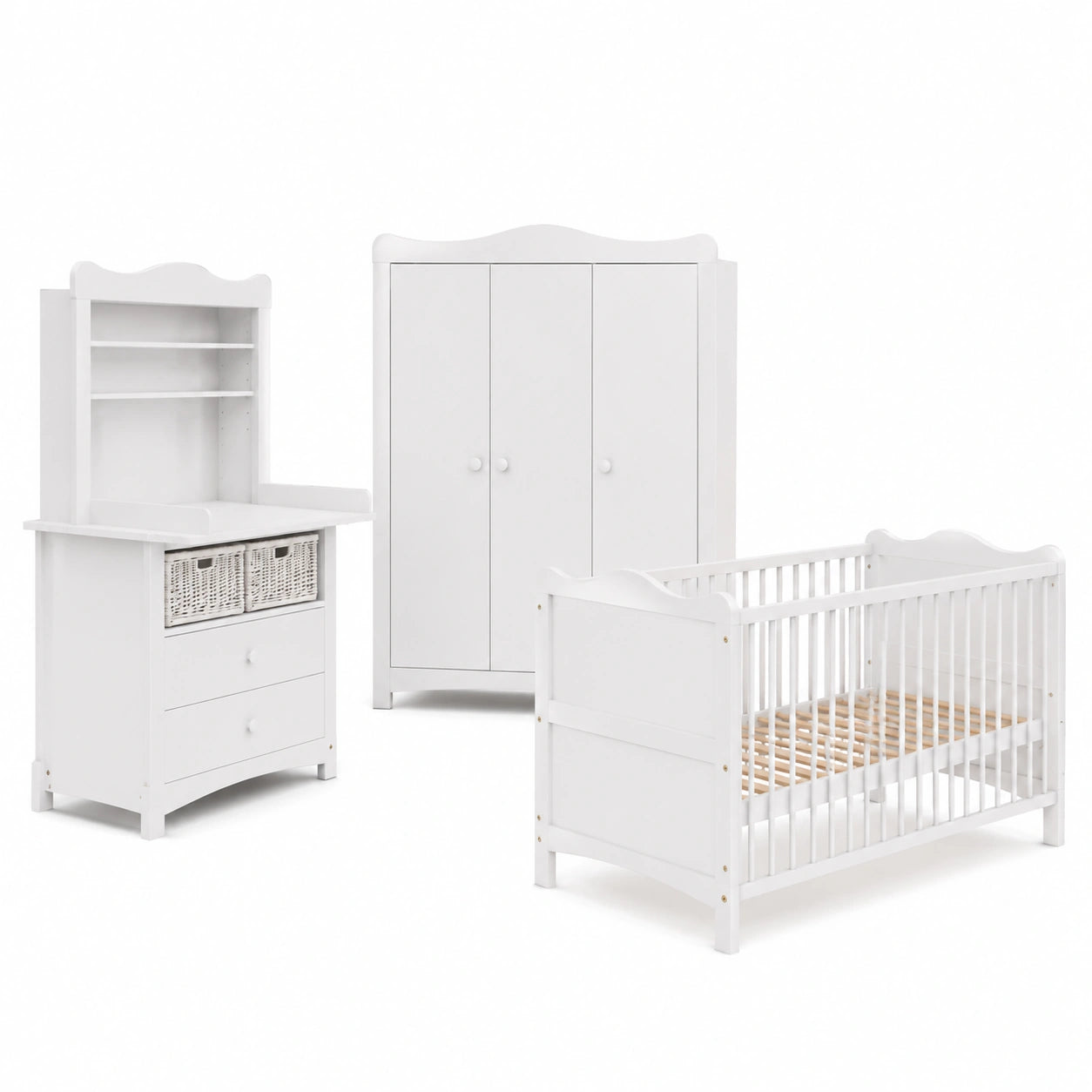 Pinolino Kinderzimmer-Set 'Florentina', groß, inkl. breitem Regalaufsatz, weiß