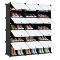 Modulares Mondeer Schuhregal, 3x7 Ebenen Kunststoff Schuhschrank mit Türen, Platz für 42 Paar, vielseitig und platzsparend, ideal für Flure und Schlafzimmer, Schwarz