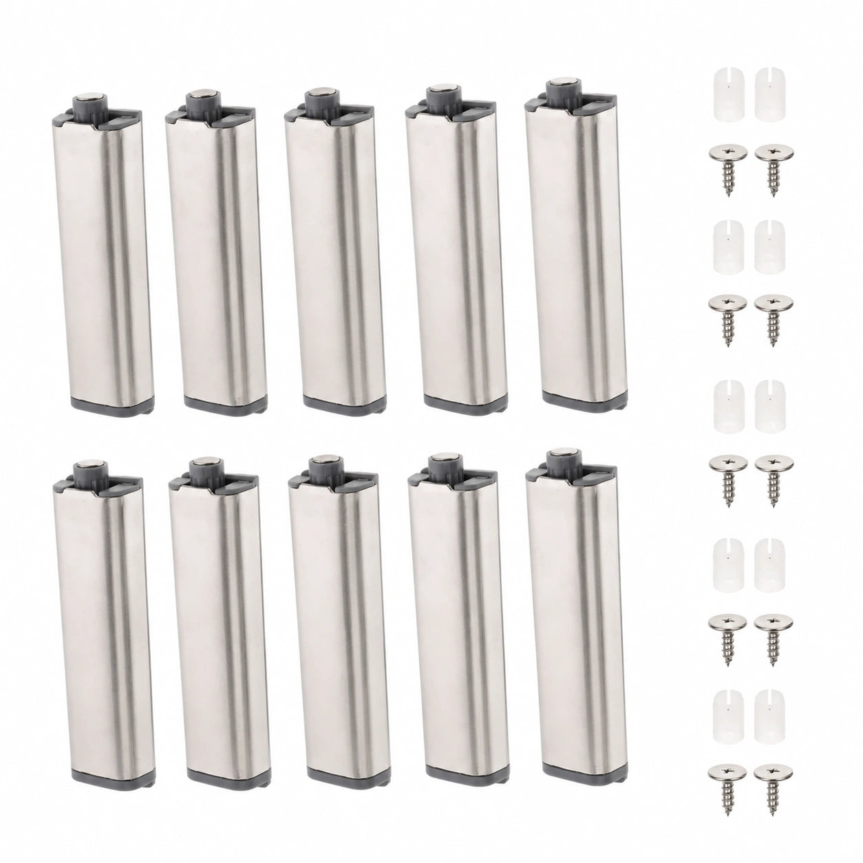 NUOBESTY 10er Set Edelstahl Drucköffner Magnetverschluss für Grifflose Schränke und Möbel
