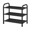 Verstellbares Schuhregal aus Metall, 3 Ebenen, platzsparend, erweiterbar 45,2 bis 83,2 cm, schwarz für Flur und Diele