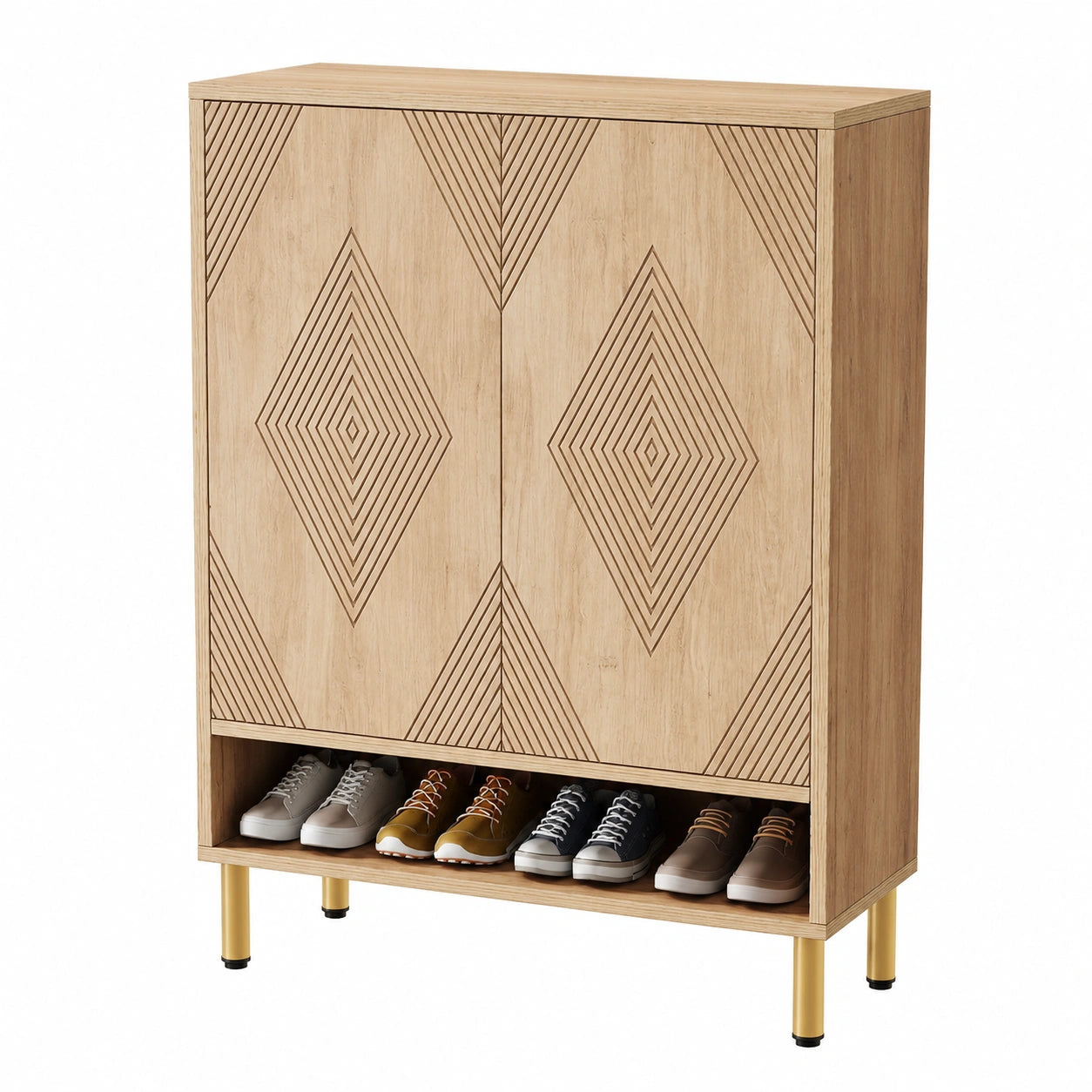 Moderner 6-stöckiger Schuhschrank aus Holz mit verstellbaren Regalböden
