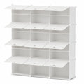 HOMIDEC 7-stufiges Schuhregal für 42 Paar Schuhe, vielseitiger Schuhschrank aus Kunststoff, ideal für Flur und Schlafzimmer, Farbe Weiß