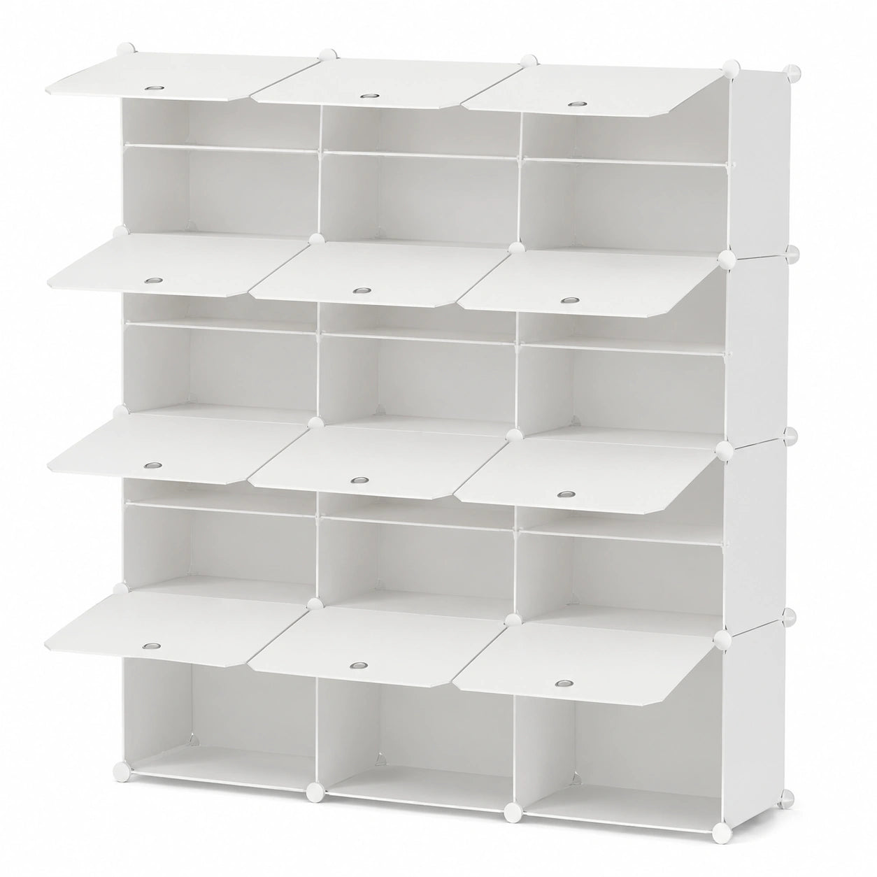 HOMIDEC 7-stufiges Schuhregal für 42 Paar Schuhe, vielseitiger Schuhschrank aus Kunststoff, ideal für Flur und Schlafzimmer, Farbe Weiß