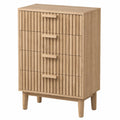Elegante Holzkommode mit 4 Schubladen für Wohn- und Schlafzimmer, stilvolles Design, 60 x 34 x 91 cm, hohe Kapazität