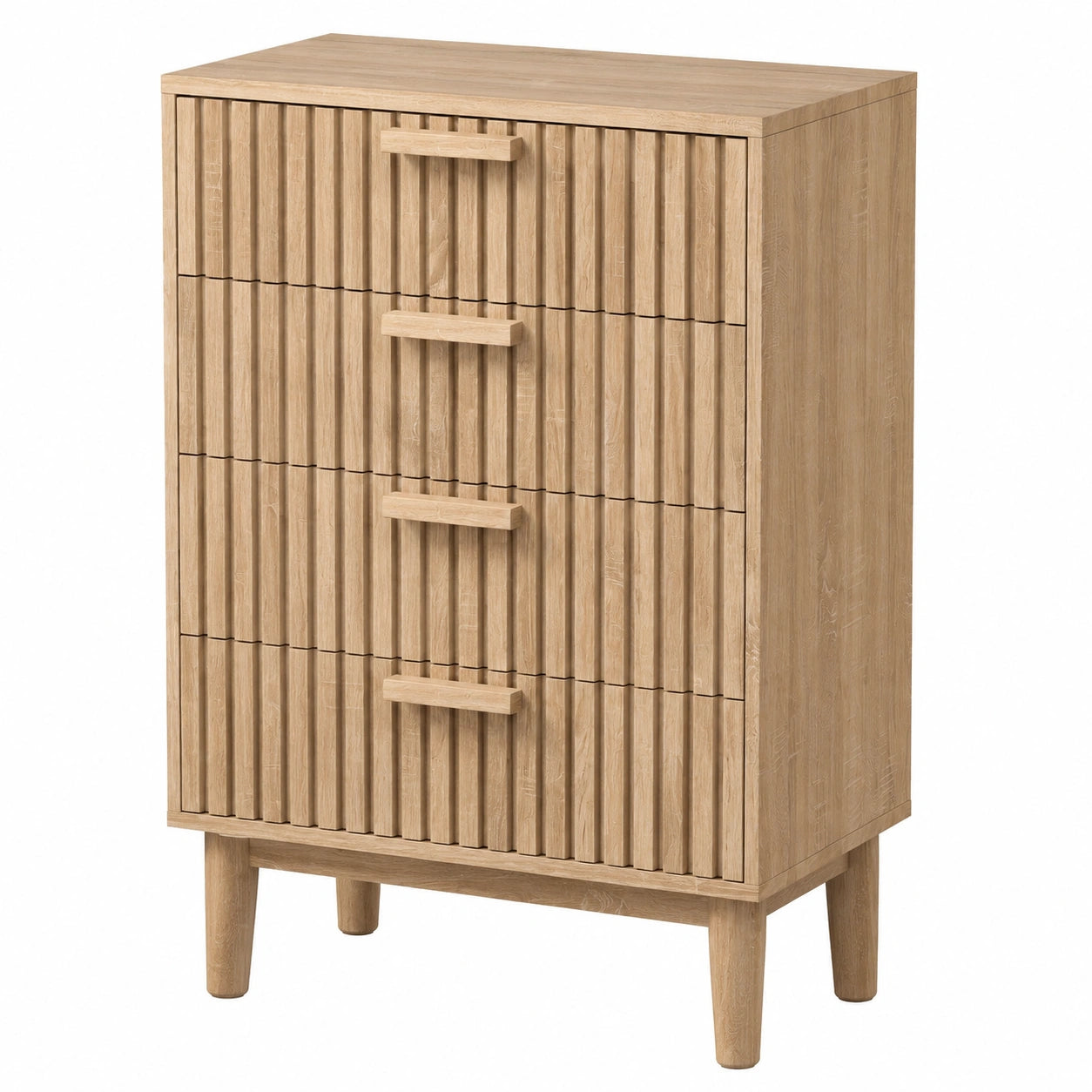 Elegante Holzkommode mit 4 Schubladen für Wohn- und Schlafzimmer, stilvolles Design, 60 x 34 x 91 cm, hohe Kapazität